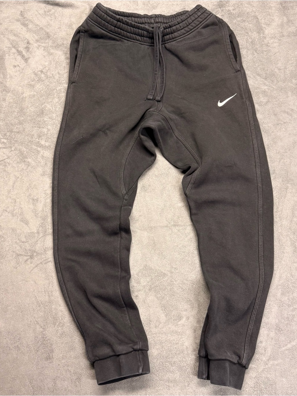 Nike Kids Black Jogger Sweatpants with White Swoosh